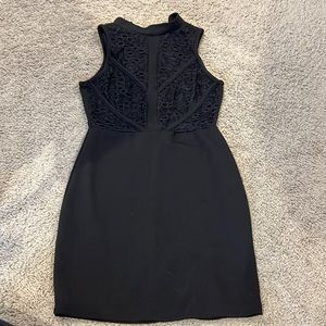 Black Boutique Mini Dress with detail Lace on Top